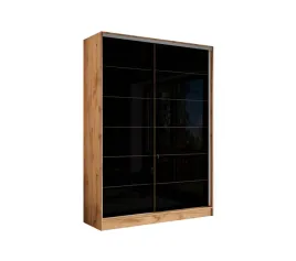 szafa-przesuwna-180x250x58-2d-dab-wotanor-lacobel-czarny-orszklany-polysk