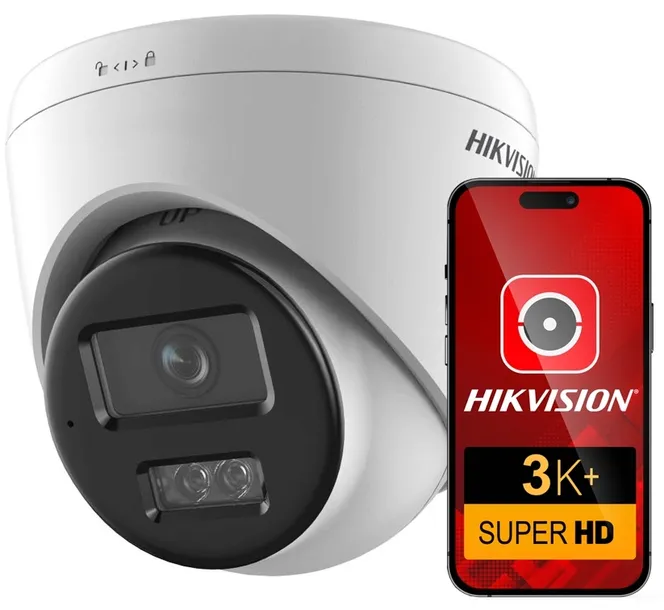 Kamera IP 6MPx 3K Zewnętrzna Kopułkowa Hikvision Mikrofon Zasilanie PoE