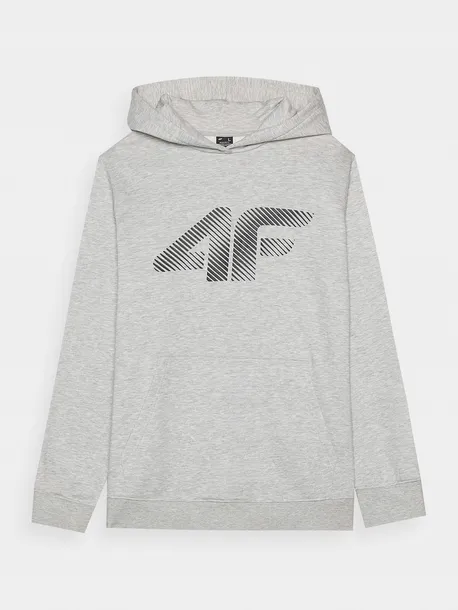 4F bluza dresowa męska z kapturem 4FWMM00TSWSM1766 szary