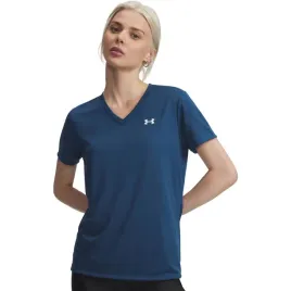 under-armour-damska-koszulka-treningowa-tech-ssv-solid-niebieska-silownia