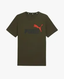 puma-koszulka-meska-t-shirt-bawelniany-ess-2-col-logo-tee-khaki