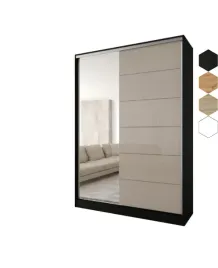szafa-przesuwna-2d-100x250x58-czarna-or-lustro-lacobel-cappuccino