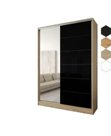 szafa-przesuwna-2d-150x250x58-dab-sonoma-or-lustro-lacobel-czarny