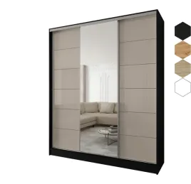 szafa-przesuwna-3d-230x250x58-czarna-or-3d2l-or-lacobel-cappuccino