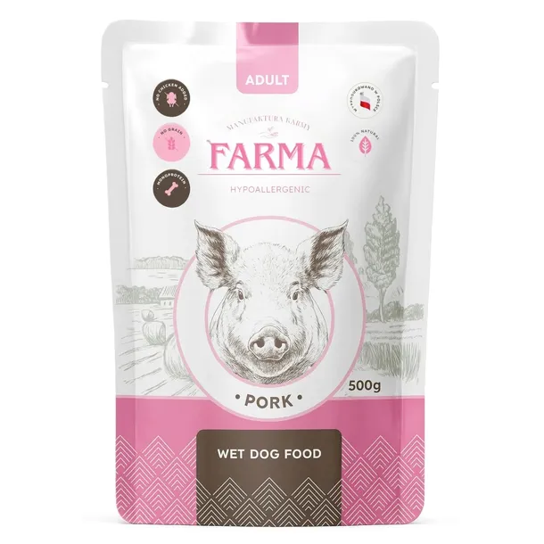 FARMA Manufaktura Wieprzowina 500 g – mokra karma 10x 500g 15905172691785