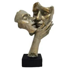 maska-na-podstawie-szaro-zlota-para-h34cm