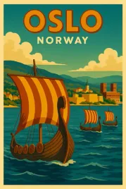 norwegia-oslo-lodzie-magnes-na-lodowke-retro