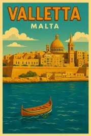 malta-valletta-katedria-magnes-na-lodowke-retro