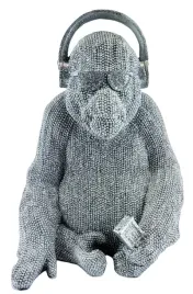figurka-srebrny-goryl-malpa-w-sluchawkach-24cm