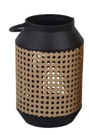 lampion-azurowy-czarno-bezowy-z-raczka-25cm