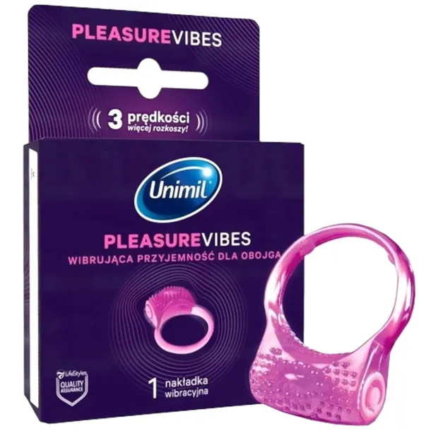 Nakładka Wibracyjna UNIMIL PLEASURE VIBES 3 Tryby Mocne Doznania dla Par