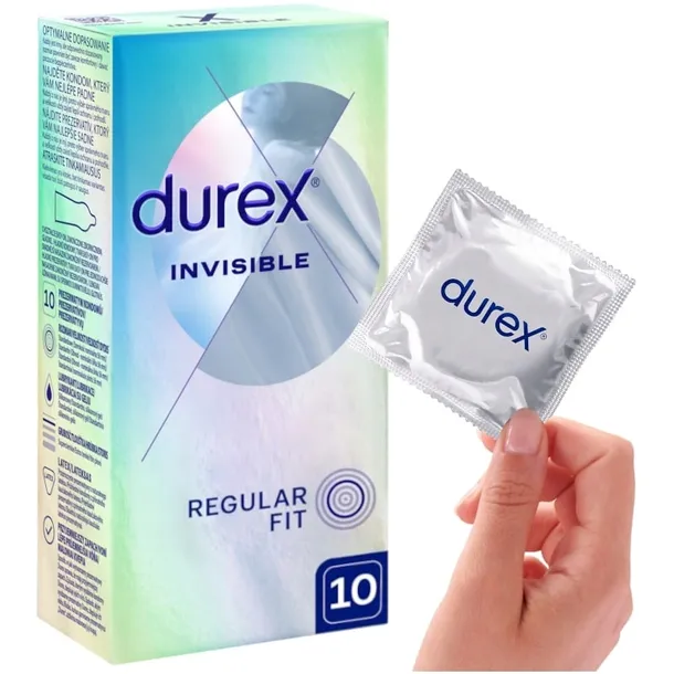 Prezerwatywy DUREX INVISIBLE najcieńsze dopasowane nawilżane 10 szt.