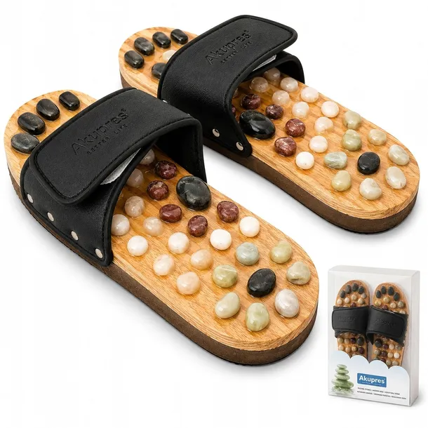 Buty do masażu stóp Akupres drewniane obuwie do akupresury zdrowotne rozm.M