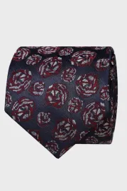 krawat-meski-ciemny-granat-wzor-czerwone-roze