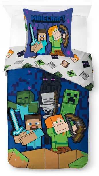 POŚCIEL 140x200 MINECRAFT DLA GRACZA dla dziecka dziecięca CREEPER ZOMBIE