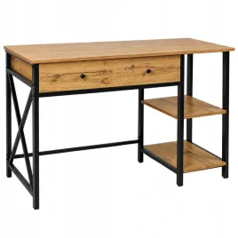 biurko-komputerowe-z-polkami-jasny-dab-szuflada-mdf-do-pracy-vintage-loft