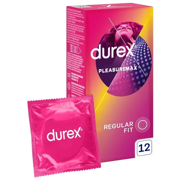 Durex PLEASUREMAX 12 Prezerwatywy prążkowane z wypustkami nawilżane