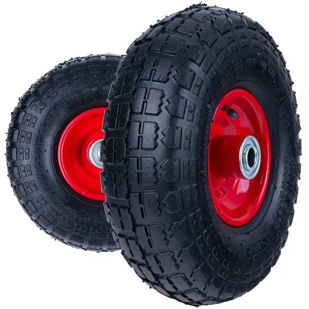 KOŁO POMPOWANE DO WÓZKA 4.10/3.50-4 2PR 260x80 MM ŁOŻYSKO KULKOWE 80 KG