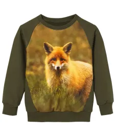 bluza-dziecieca-wadera-zielona-z-lisem-2-122-128