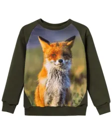 bluza-dziecieca-wadera-zielona-z-lisem-110-116