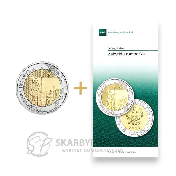 Moneta + Folder - 5zł 2019 UNC - Zabytki Fromborka - Odkryj Polskę