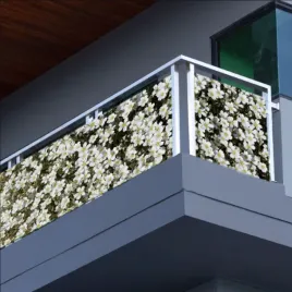 oslona-na-balkon-biale-kwiatuszki