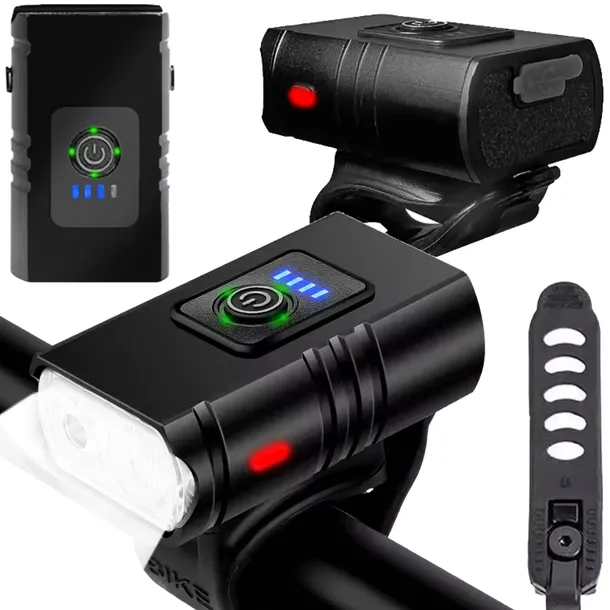 LAMPKA ROWEROWA 1000 LUMENÓW 1500 mAH PRZÓD USB TYP C WODOODPORNA MOCNA