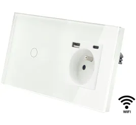 wlacznik-dotykowy-szklany-pojedynczy-wifi-bez-n-z-gniazdkiem-usb-a-c-bialy