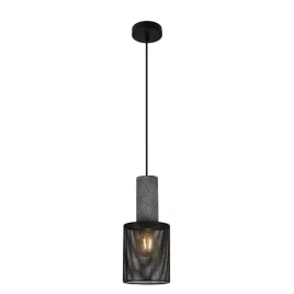 lampa-wiszaca-sufitowa-loft-beton-czarna-siatka-mesh-industrialny-kuchnia
