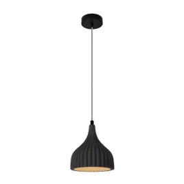 lampa-wiszaca-sufitowa-loft-betonowa-czarna-ryflowana-modern-kuchnia