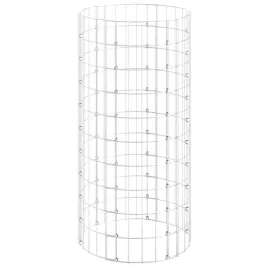okragly-slupek-gabionowy-50-x-100-cm-srebrny-stal-galwanizowana