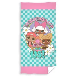 recznik-dzieciecy-lol-surprise-70x140-turkusowy-rozowy-lalki-kwiaty