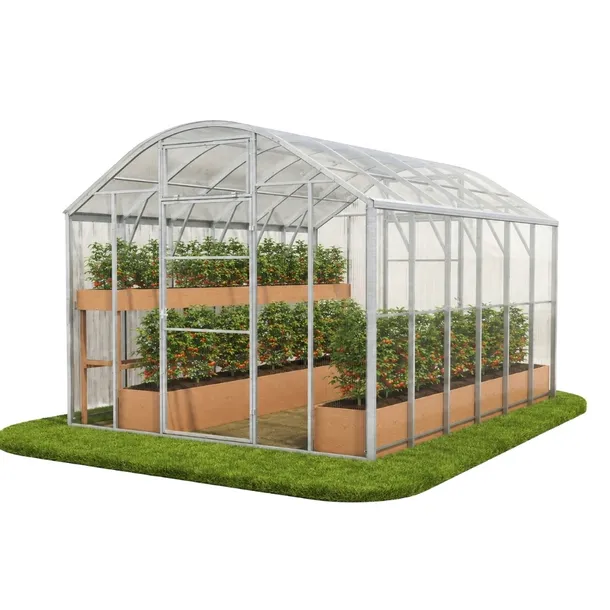 Szklarnia ogrodowa z poliwęglanu DOMEK PLUS 3x4m profile 40x20 4mm ocynk