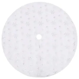 biala-spodnica-choinkowa-z-futra-90-cm-haftowane-platki-sniegu