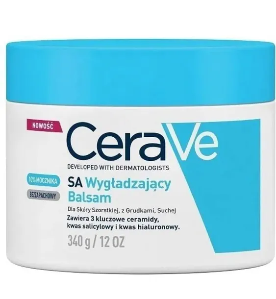 CeraVe SA 340ml Wygładzający Balsam Do Ciała Z Mocznikiem Skóra Szorstka