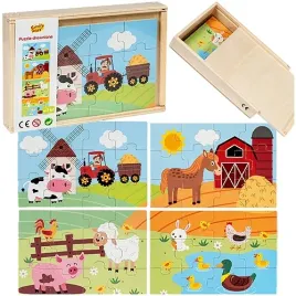 puzzle-drewniane-ukladanka-farma-wies-zwierzeta-4-obrazki-smily-play