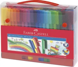 faber-castell-flamastry-connector-60-szt-w-walizce-z-12-klipsami