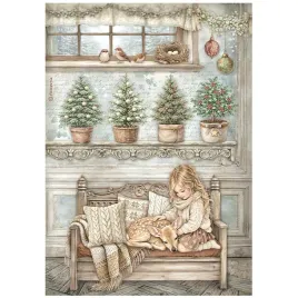 papier-ryzowy-do-decoupage-a4-stamperia-white-christmas-dziewczynka