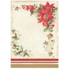 papier-ryzowy-do-dec-a4-stamperia-classic-christmas-gwiazda-betlejemska