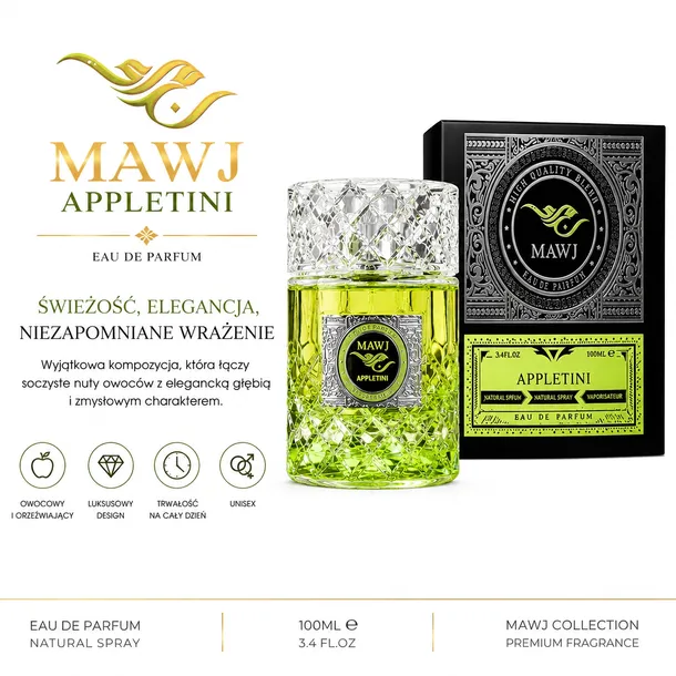 Papis Corner Mawj Appletini 100 ml Arabskie Perfumy Unisex*Idealny Prezent*WYPRZEDAŻ