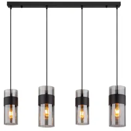 lampa-wiszaca-globo-scarfina-15718-4-4xe27-czarna-szklo-dym-92cm