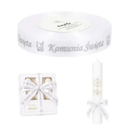 biala-wstazka-komunia-swieta-srebrny-napis-ozdoba-komunijna-15-cm-x-22-m