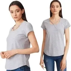 luzny-t-shirt-damski-bluzka-szary-ozdobny-dekolt-basic-krotki-rekaw-xl