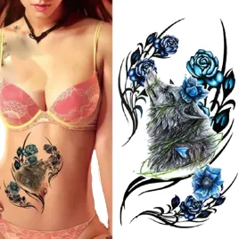 duzy-tatuaz-zmywalny-tymczasowy-wodny-bezpieczny-19cm-motyw-wilk-roza