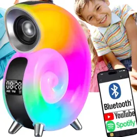 lampka-nocna-led-slimak-rgb-bluetooth-zegar-radio-glosnik-aplikacja