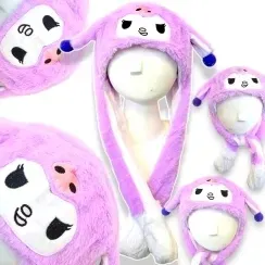 czapka-z-ruchomymi-uszami-zimowa-kuromi-lapki-ruchome-uszy-swiecace-swieci