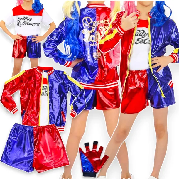 STRÓJ HARLEY QUINN DLA DZIEWCZYNKI NASTOLATKI PRZEBRANIE NA BAL KOSTIUM XL