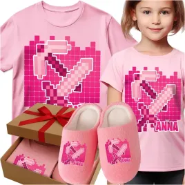 zestaw-koszulka-pantofle-imie-mine-piksele-pixel-gra-prezent-na-urodziny