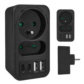 rozgaleznik-sieciowy-z-usb-rozdzielacz-na-2-gniazda-2x-usb-a-2xusb-c-czarny