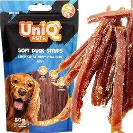 przysmak-przekaska-dla-psa-miekkie-paski-z-kaczki-stripsy-94percent-uniq-80g